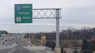 I-69 SR 37 INDOT Road Sign Onramp i69