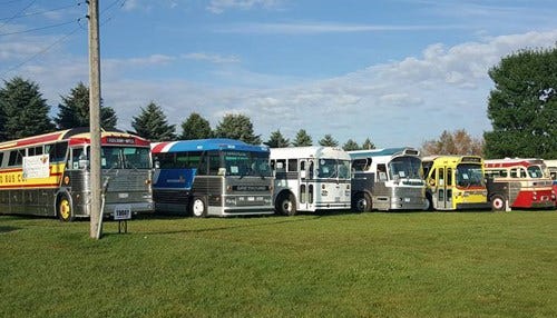 Vintage Bus Enthusiasts Gather in Evansville