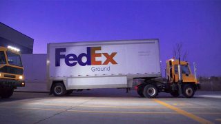 FedEx Ground Truck Night