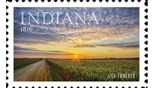 Stamp Celebrates Indiana’s Bicentennial