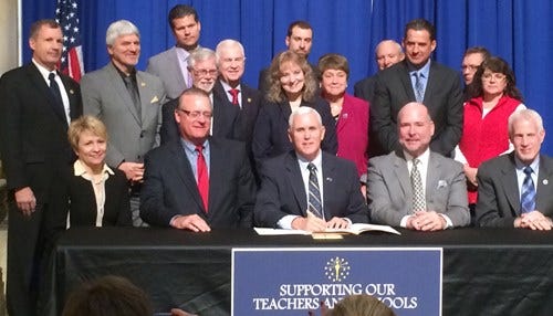 Pence Signs Fast-Tracked Ed Bills